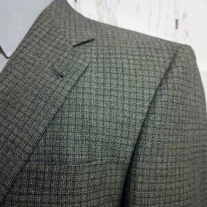 Hart Schaffner Marx Dillard's 40R 2 Button Brown Gray Check Blazer Sport Coat